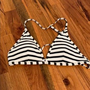 black and white triangle bikini top